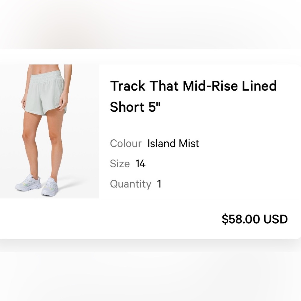 Track That Mid-Rise Lined Short 5” Women’s 14 Island Mist